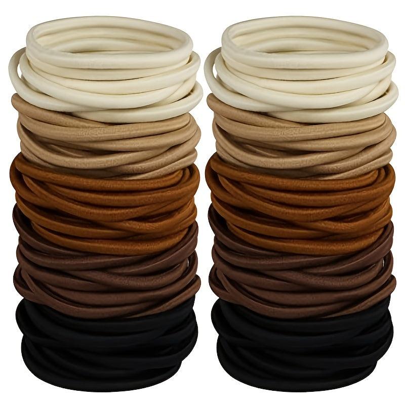 120pcs Elastic Hair Ties for Thick Curly Hair