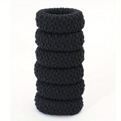 6pcs Thick Seamless Hair Ties Wide Elastic Ponytail Holder Scrunc