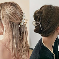 5pcs Pearl Hair Claw Clips Strong Grip Hair Jaw Clip Accessories