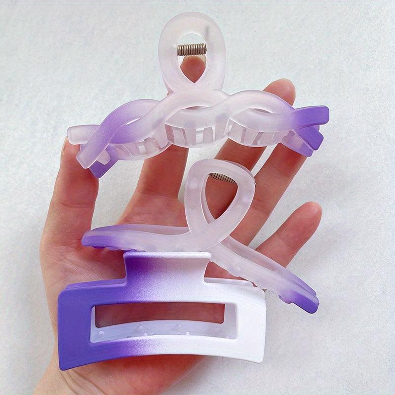 3pcs Gradient Hair Claw Clip Non Slip Strong Hold Grip Hair Jaw Clip