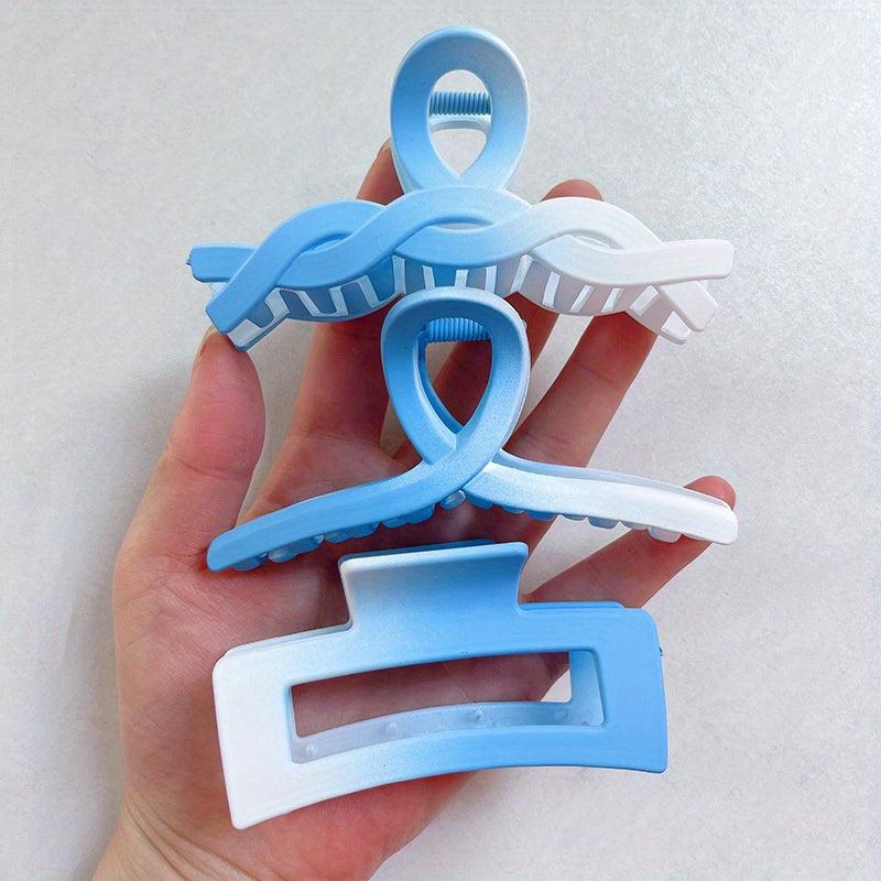 3pcs Gradient Hair Claw Clip Non Slip Strong Hold Grip Hair Jaw Clip
