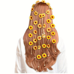 Hippie Flower Headband 70s Bohemian Style Hair Accessories
