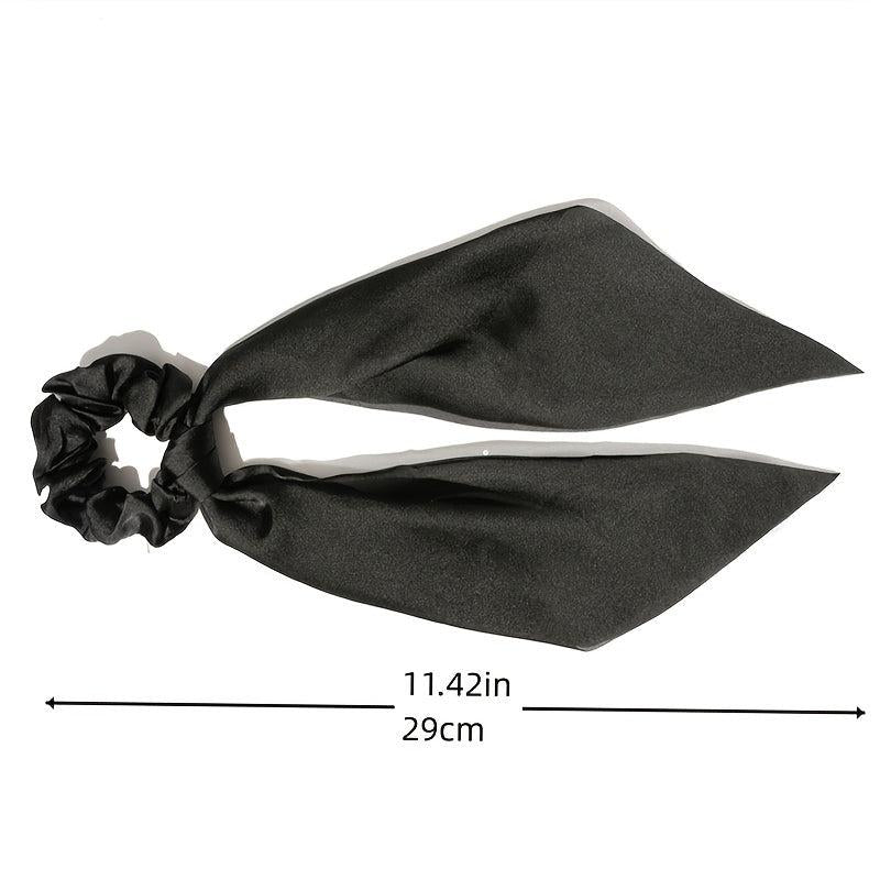 Solid Color Bow Hair Scarf Scrunchie for Women