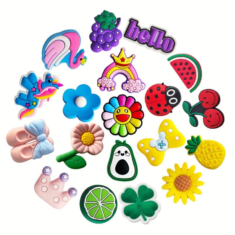 30PCS Shoe Charms Cartoon Clogs Sandal PVC Decoration Unisex