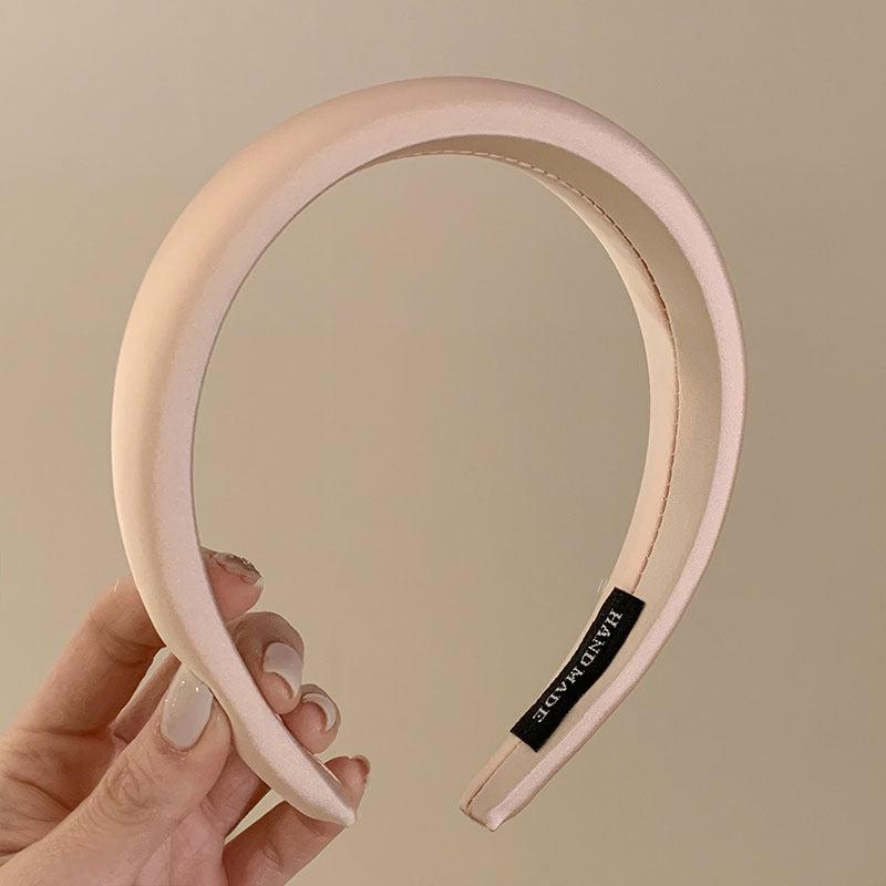 Solid Satin Wide Brim Headband for Women