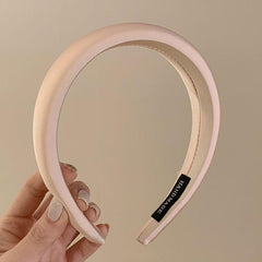 Solid Satin Wide Brim Headband for Women