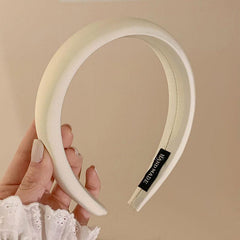 Solid Satin Wide Brim Headband for Women