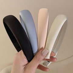 Solid Satin Wide Brim Headband for Women