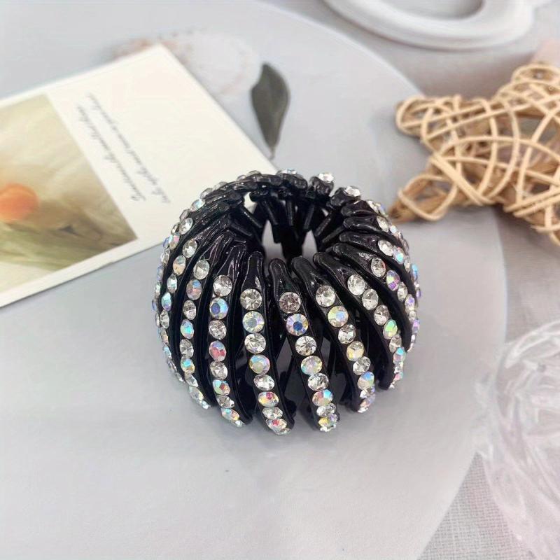 Rhinestone Hair Clip Ponytail Holder Bird Nest Shape Headwear