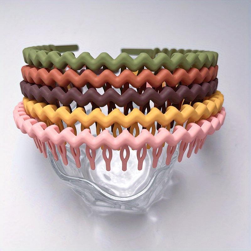 5pcs Non Slip Wavy Hairband For Girls Wave Head Bands Toddler Baby Hairband