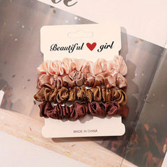 4pcs Satin Hair Scrunchie Head Band Set for Women Girls