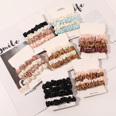 4pcs Satin Hair Scrunchie Head Band Set for Women Girls