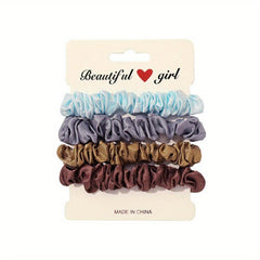 4pcs Satin Hair Scrunchie Head Band Set for Women Girls