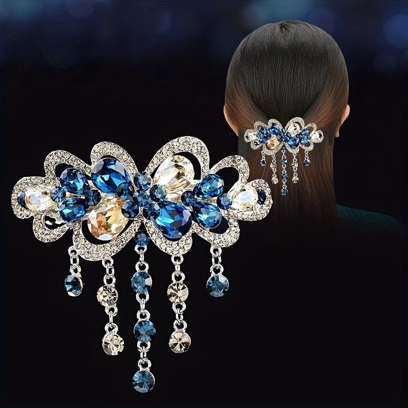 Floral Crystal Tassel Hair Clip Hair Accessories For Women