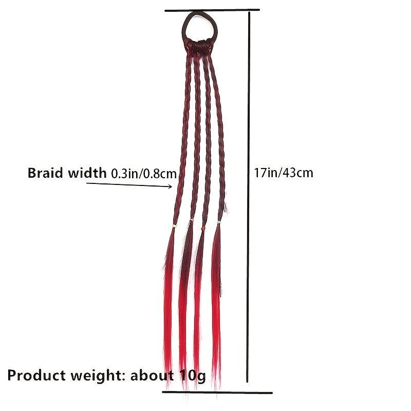 6pcs Girls Colorful Braids Hair Extensions Ponytail Accessories