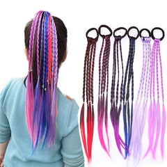 6pcs Girls Colorful Braids Hair Extensions Ponytail Accessories