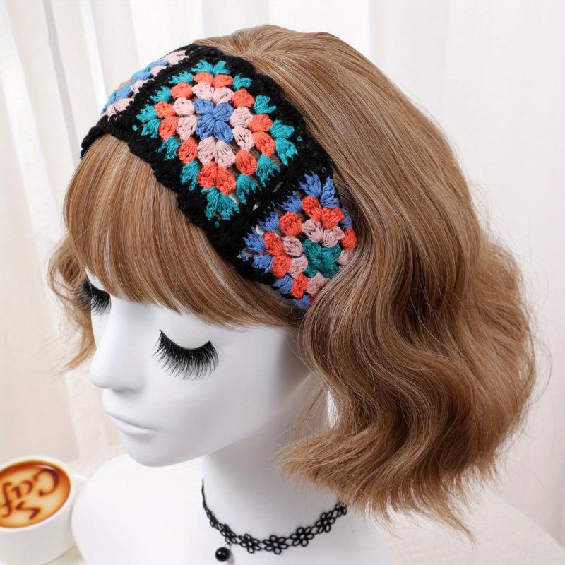 Boho Crochet Elastic Headband Vintage Hair Accessories For Women Girls