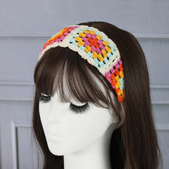 Boho Crochet Elastic Headband Vintage Hair Accessories For Women Girls