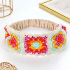 Boho Crochet Elastic Headband Vintage Hair Accessories For Women Girls
