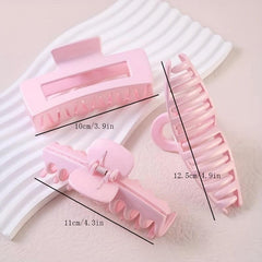 3pcs Pink Hair Claw Non Slip Clips for Thin Hair
