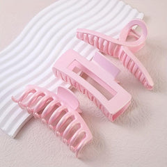 3pcs Pink Hair Claw Non Slip Clips for Thin Hair
