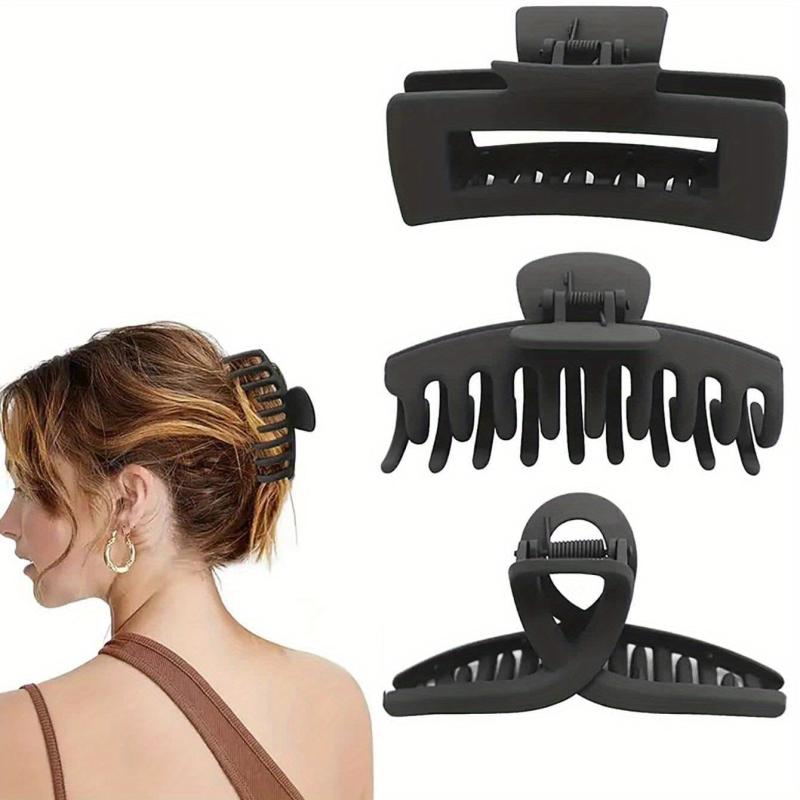 3pcs Pink Hair Claw Non Slip Clips for Thin Hair