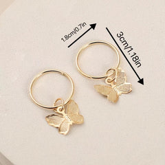 24pcs Butterfly Hair Ring Golden Accessory For Girls Women