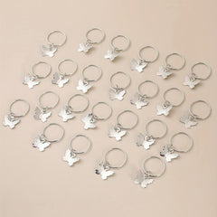 24pcs Butterfly Hair Ring Golden Accessory For Girls Women