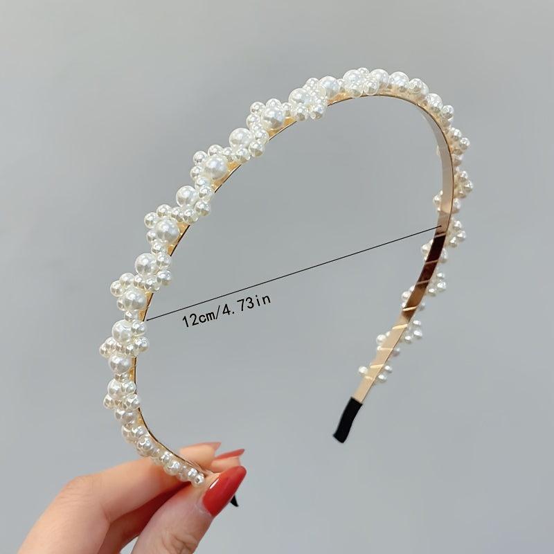 3pcs Faux Pearl Hairbands Bridal Hair Hoop Wedding Hair Accessories