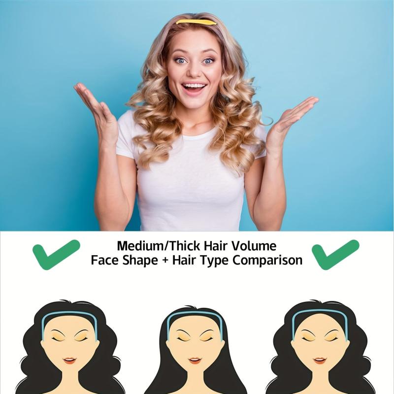 Curly Headband Thick Hair Band Square Shape Head Hoop Women's Hair Accessories