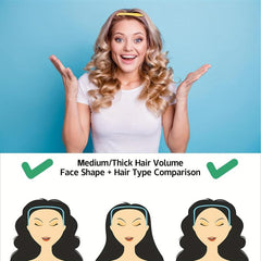 Curly Headband Thick Hair Band Square Shape Head Hoop Women's Hair Accessories