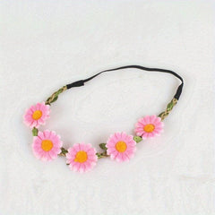 Hippie Flower Headband Stretchy Headdress Boho Hair Accessories For Women