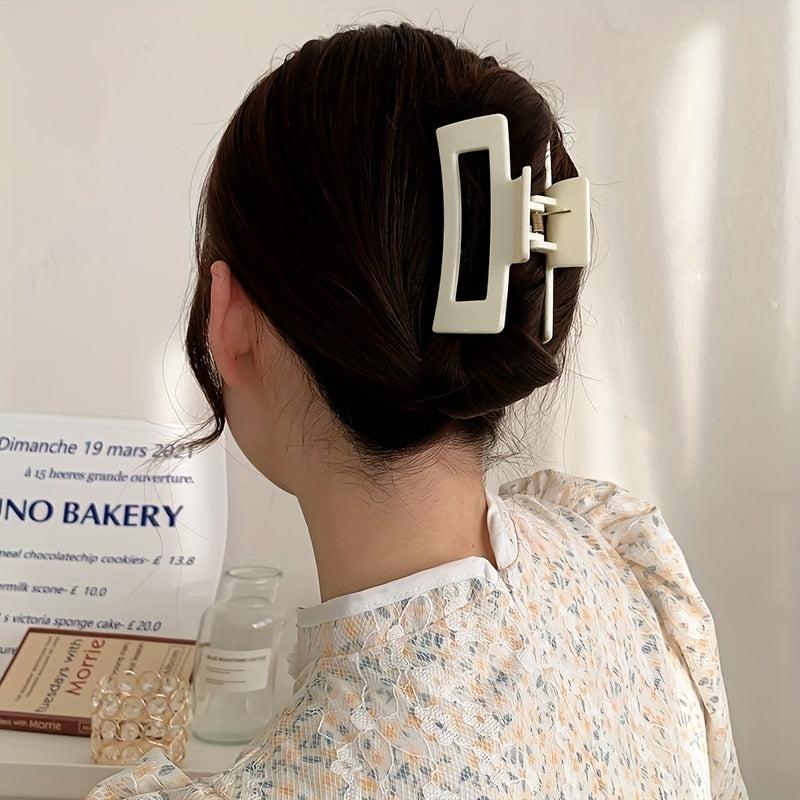 Solid Hair Claw Grab Banana Clip Non Slip Hair Styling Accessory