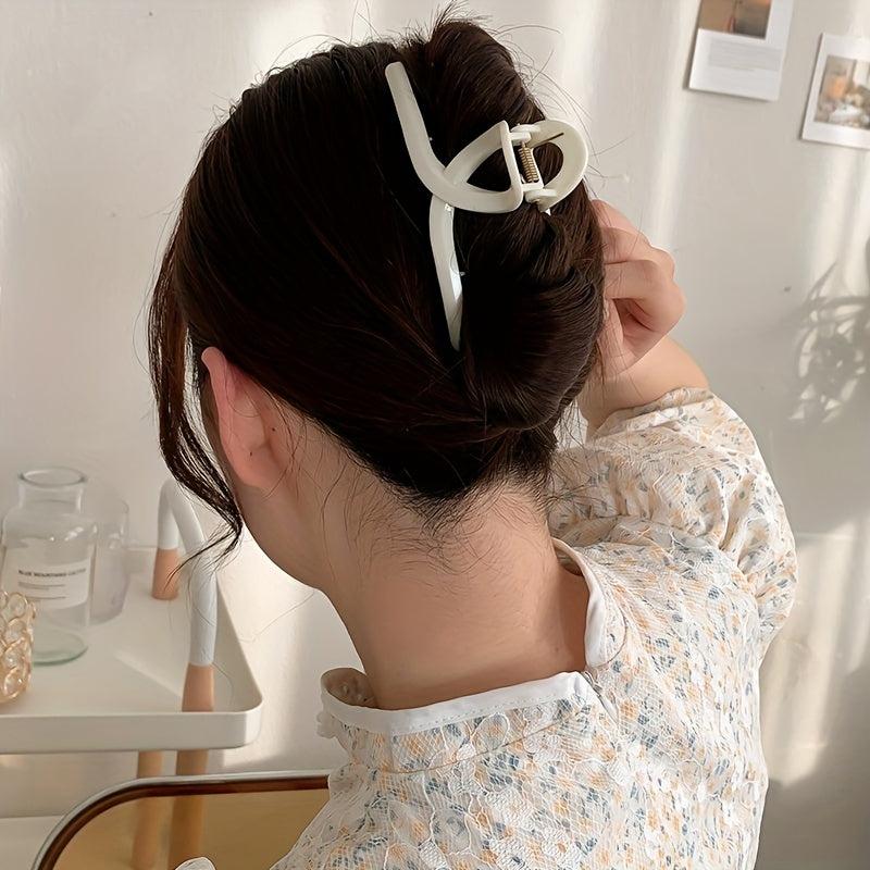 Solid Hair Claw Grab Banana Clip Non Slip Hair Styling Accessory