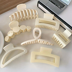 Solid Hair Claw Grab Banana Clip Non Slip Hair Styling Accessory