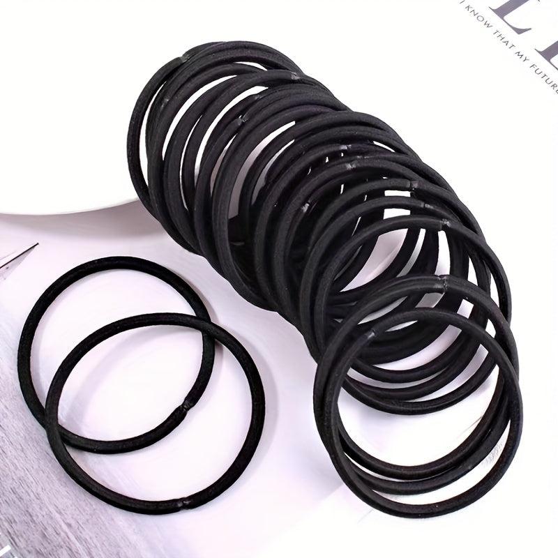 50pcs Solid Minimalist Scrunchie Elastic Hair Tie Non Slip Ponytail Holder