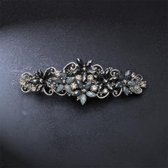 Rhinestone Flower Hair Barrettes Glitter Sparkle Fancy Clips Vintage Accessories