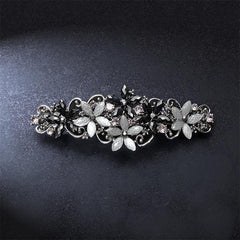 Rhinestone Flower Hair Barrettes Glitter Sparkle Fancy Clips Vintage Accessories