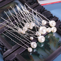 18pcs Wedding Faux Pearl Hair Pins Bridal Hair Pearls U Shaped Bobby Pins
