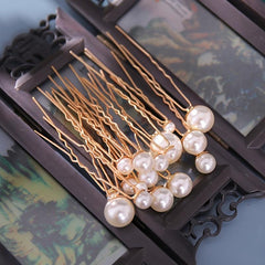 18pcs Wedding Faux Pearl Hair Pins Bridal Hair Pearls U Shaped Bobby Pins