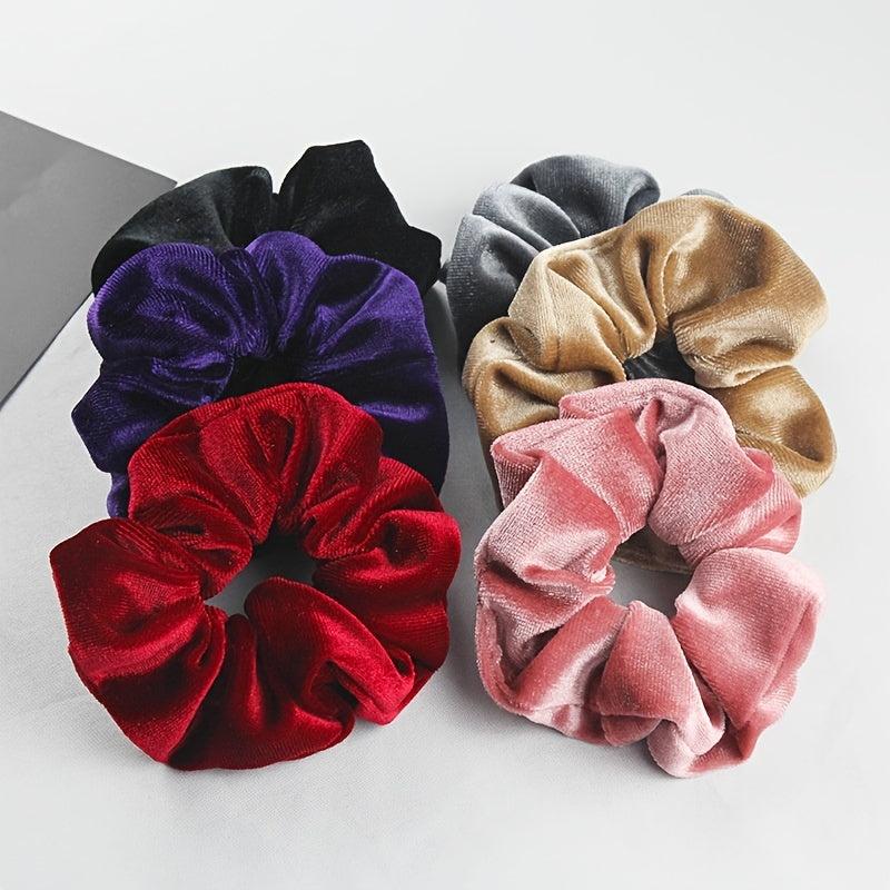 6PCS Velvet Hair Scrunchies Elastic Bands Hair Accessories