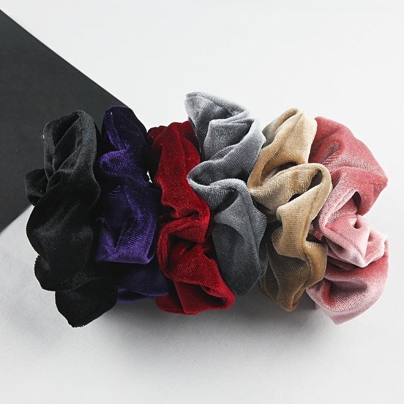 6PCS Velvet Hair Scrunchies Elastic Bands Hair Accessories