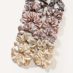 12pcs Large Satin Scrunchie Hair Tie Silk Hair Rope Hair Accessories