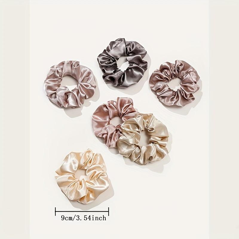 12pcs Large Satin Scrunchie Hair Tie Silk Hair Rope Hair Accessories