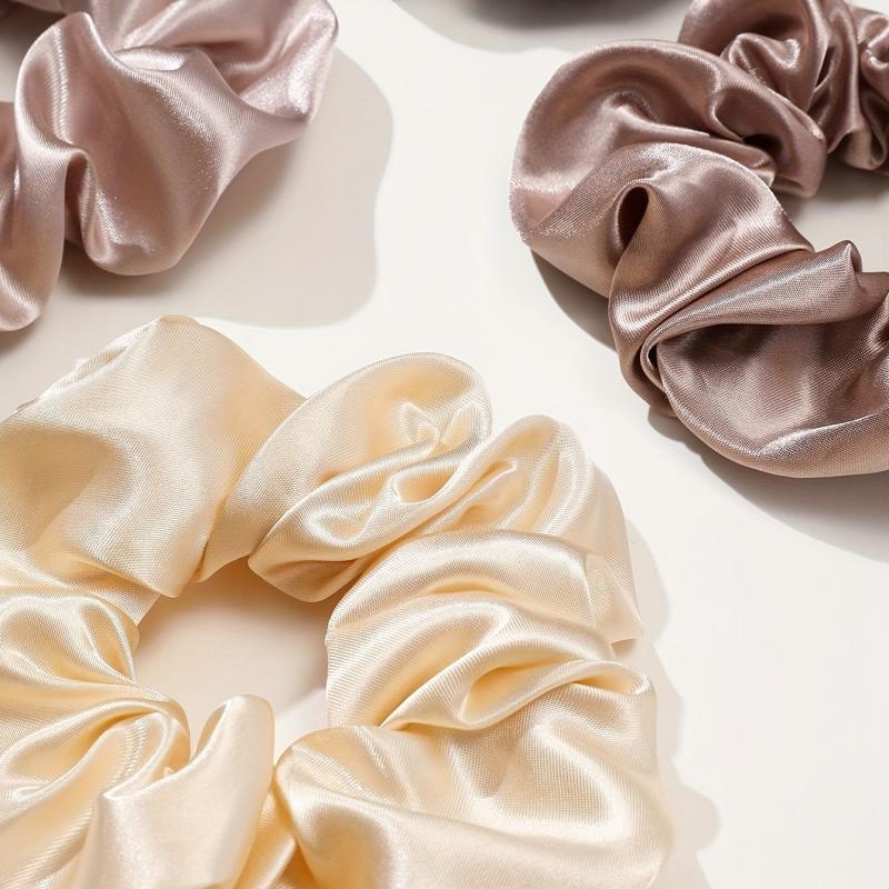 12pcs Large Satin Scrunchie Hair Tie Silk Hair Rope Hair Accessories