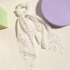 4pcs Polka Dot Hair Scarf Scrunchies Satin Silk Bowknot Hair Bands