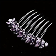 Vintage Rhinestone Crystal Headwear Flower Hair Side Comb Hairpin