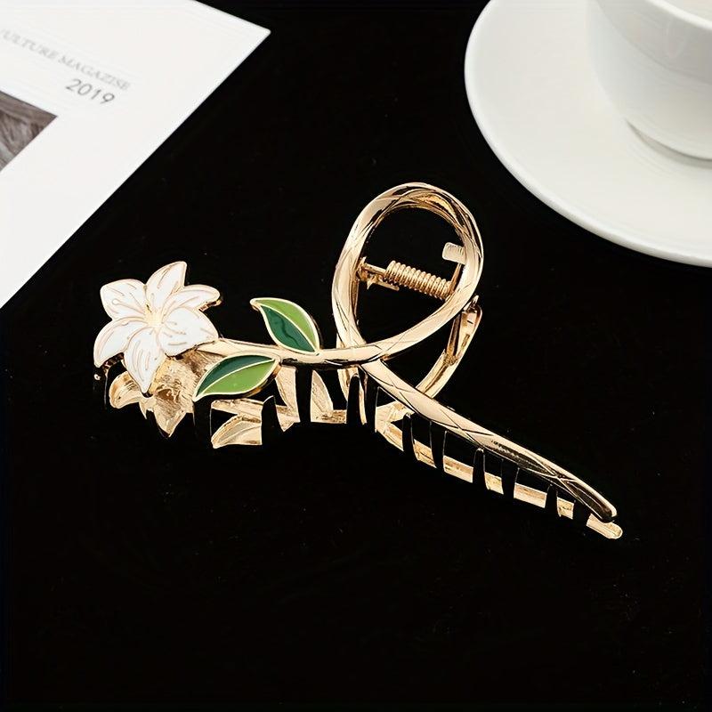 Alloy Flower Hair Claw Clip Strong Hold Grip Hair Jaw Clip Thick Hair