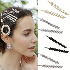 2pcs Rhinestone Hair Clip Metal Hairpin Barrette Bridal Wedding Party Favor Deco