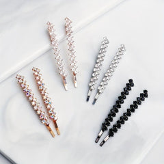2pcs Rhinestone Hair Clip Metal Hairpin Barrette Bridal Wedding Party Favor Deco